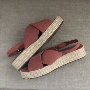 LOFT Pink Criss-Cross Espadrille Sandals